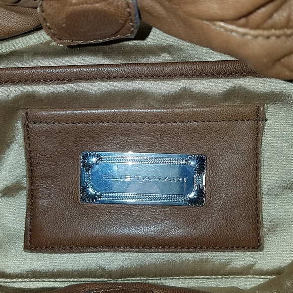 Elie Tahari Cognac Woven Vintage Leather Bag - Picture 5 of 6